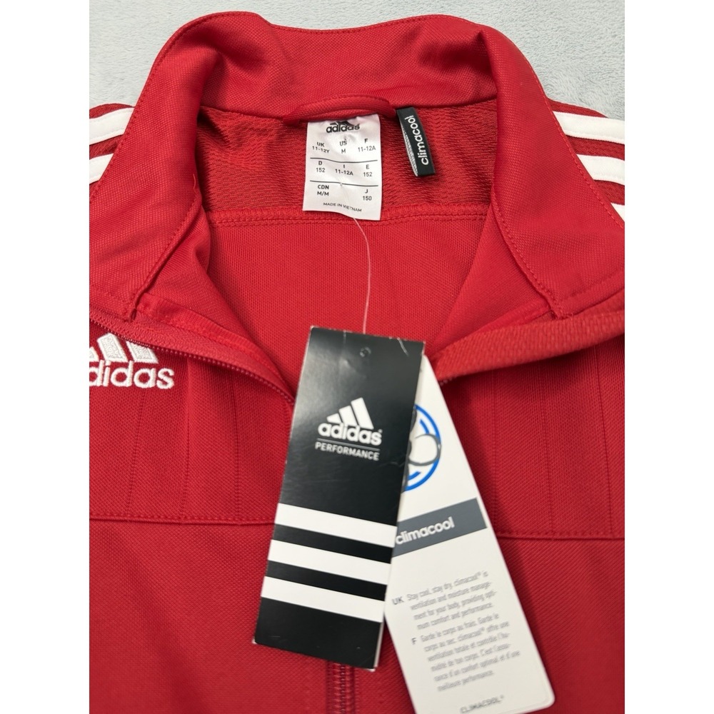 NWT Adidas Originals Climacool Track Jacket Youth M 11-12 Red Striped Full Zip - Picture 4 of 7